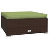 vidaXL 10 Piece Garden Lounge Set with Cushions Brown Poly Rattan