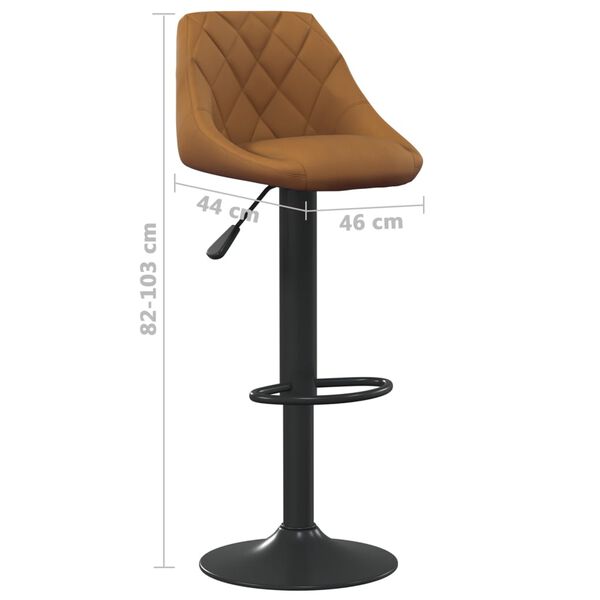 vidaXL Bar Stools 2 pcs Brown Velvet