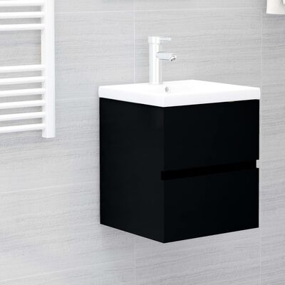 vidaXL Sink Cabinet Black 41x38.5x45 cm Engineered Wood, black vidaXL Sink Cabinet Black 41x38.5x45 cm Engineered Wood