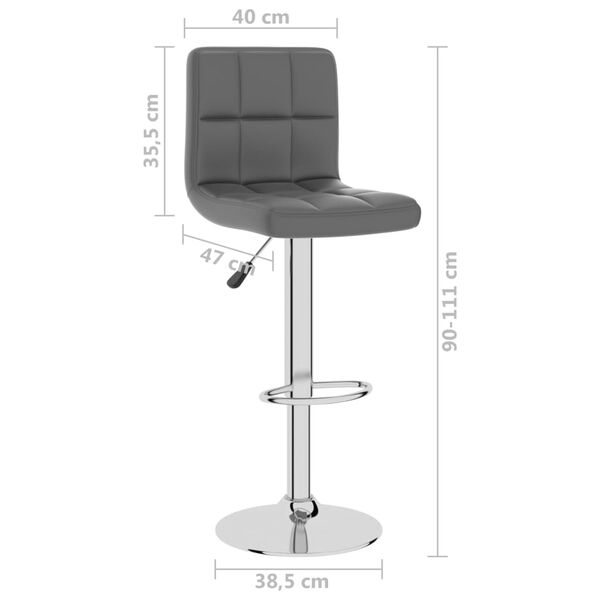 vidaXL Bar Stool Grey Faux Leather