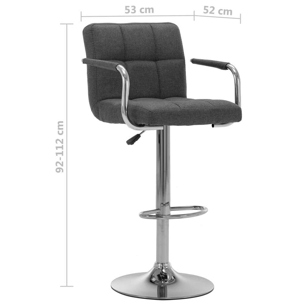 vidaXL Bar Stool Dark Grey Fabric