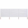 vidaXL 3-panel Wind Screen Fabric 400x160 cm Sand White