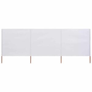 vidaXL 3-panel Wind Screen Fabric 400x160 cm Sand White