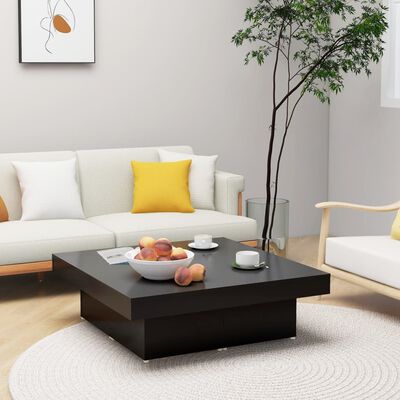 vidaXL Coffee Table Black 90x90x28 cm Engineered Wood, black vidaXL Coffee Table Black 90x90x28 cm Engineered Wood