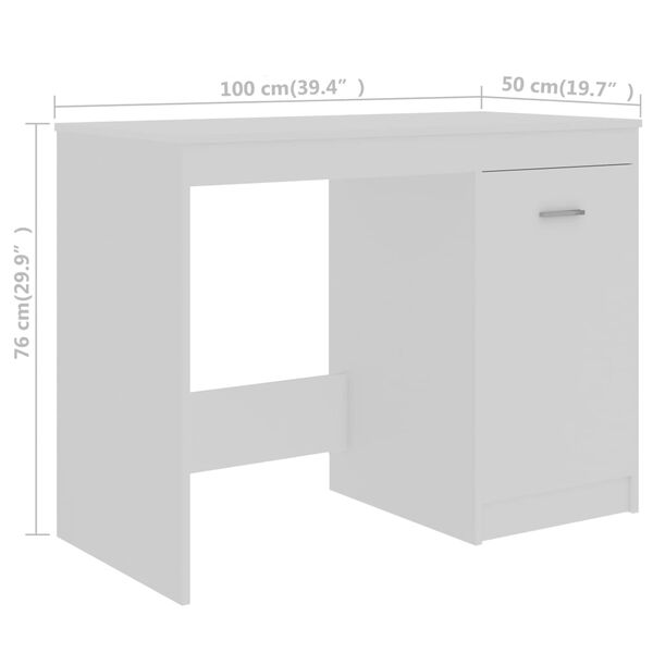 vidaXL Desk White 140x50x76 cm Engineered Wood