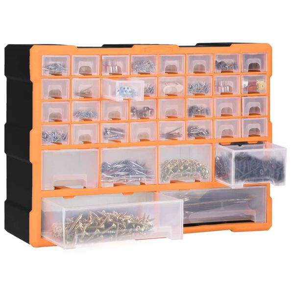 vidaXL Multi-drawer Organiser with 38 Drawers 52x16x37.5 cm