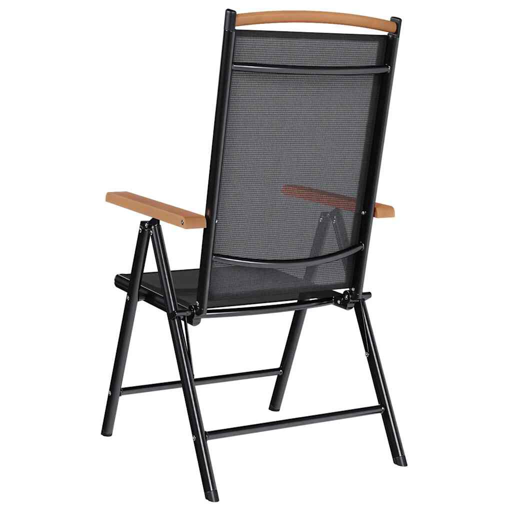 vidaXL Folding Garden Chairs 4 pcs Aluminium and Textilene Black