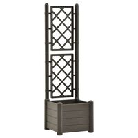 vidaXL Garden Planter with Trellis 43x43x142 cm PP Anthracite, anthracite vidaXL Garden Planter with Trellis 43x43x142 cm PP Anthracite