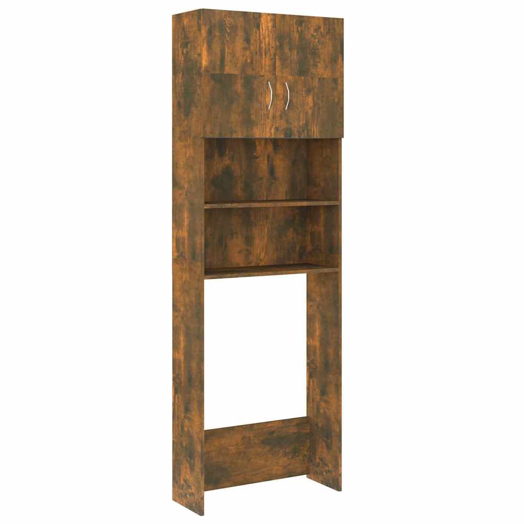 vidaXL Washing Machine Cabinet Smoked Oak 64x25.5x190 cm