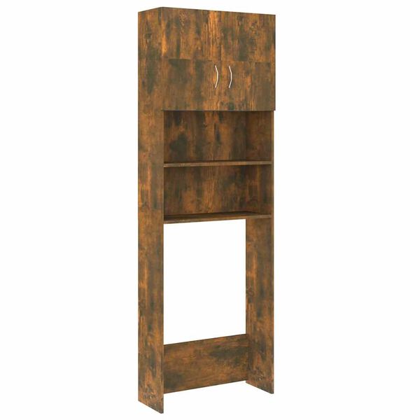 vidaXL Washing Machine Cabinet Smoked Oak 64x25.5x190 cm