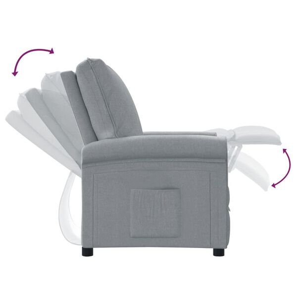 vidaXL Recliner Chair Light Grey Fabric
