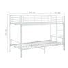 vidaXL Bunk Bed without Mattress White Metal 90x200cm