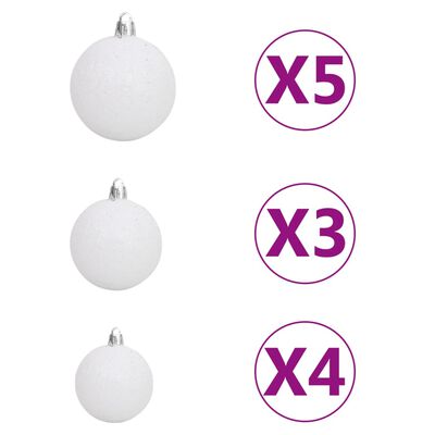 vidaXL Artificial Pre-lit Christmas Tree with Ball Set Black 180 cm PVC