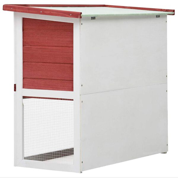 vidaXL Outdoor Rabbit Hutch 1 Door Red Wood