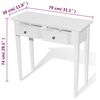 vidaXL Dressing Console Table with Two Drawers White