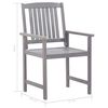 vidaXL 7 Piece Outdoor Dining Set Grey Wash Solid Acacia Wood