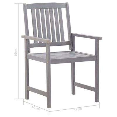 vidaXL 7 Piece Outdoor Dining Set Grey Wash Solid Acacia Wood, grey vidaXL 7 Piece Outdoor Dining Set Grey Wash Solid Acacia Wood