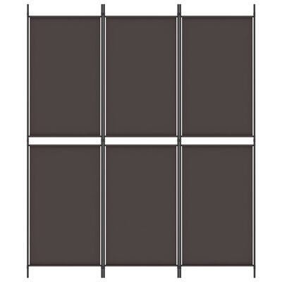 vidaXL 3-Panel Room Divider Brown 150x180 cm Fabric, brown vidaXL 3-Panel Room Divider Brown 150x180 cm Fabric