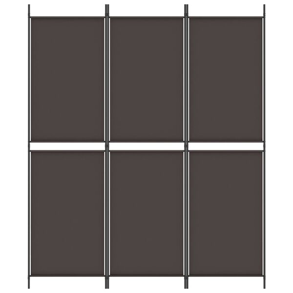 vidaXL 3-Panel Room Divider Brown 150x180 cm Fabric