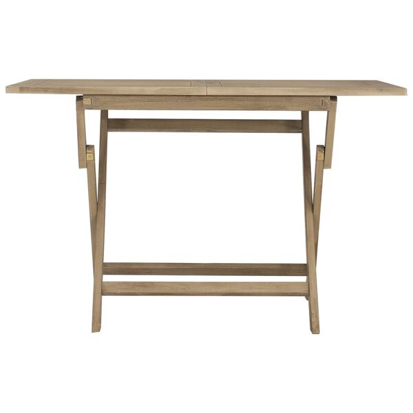 vidaXL Folding Garden Table Grey 120x70x75 cm Solid Wood Teak
