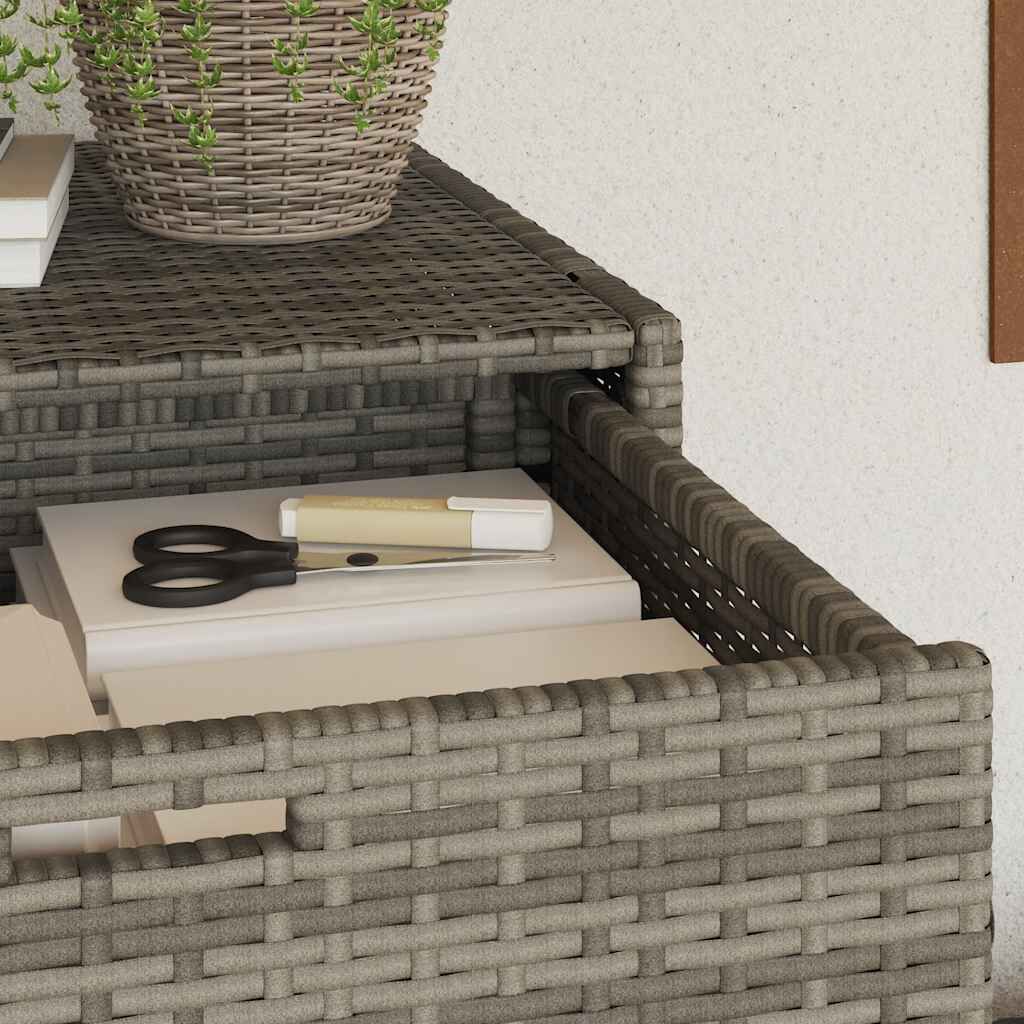vidaXL Garden Storage Cabinet Grey 105x55x113 cm Poly Rattan