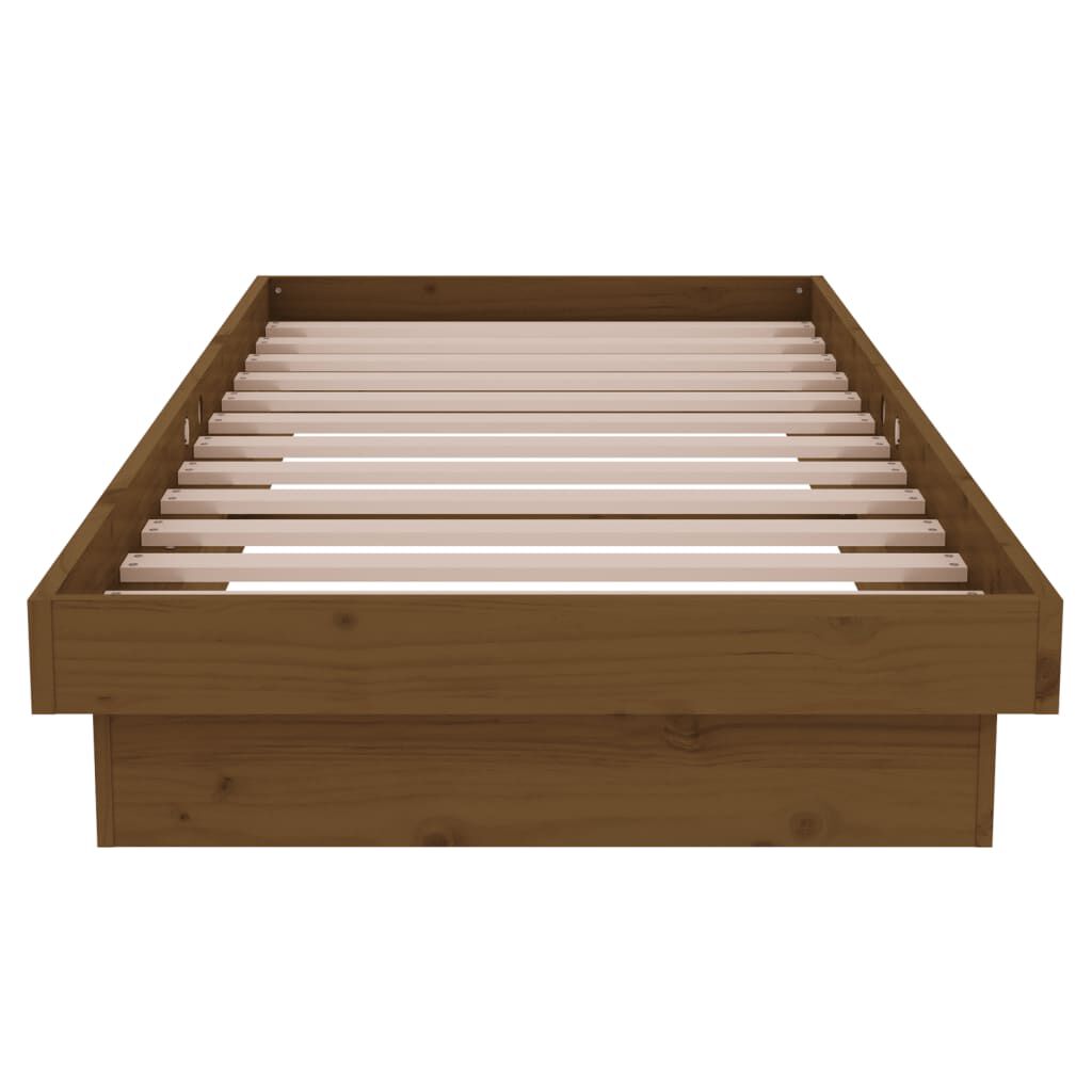 vidaXL Bed Frame without Mattress Honey Brown Solid Wood Small Single