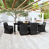 vidaXL 7 Piece Garden Dining Set with Cushions Black