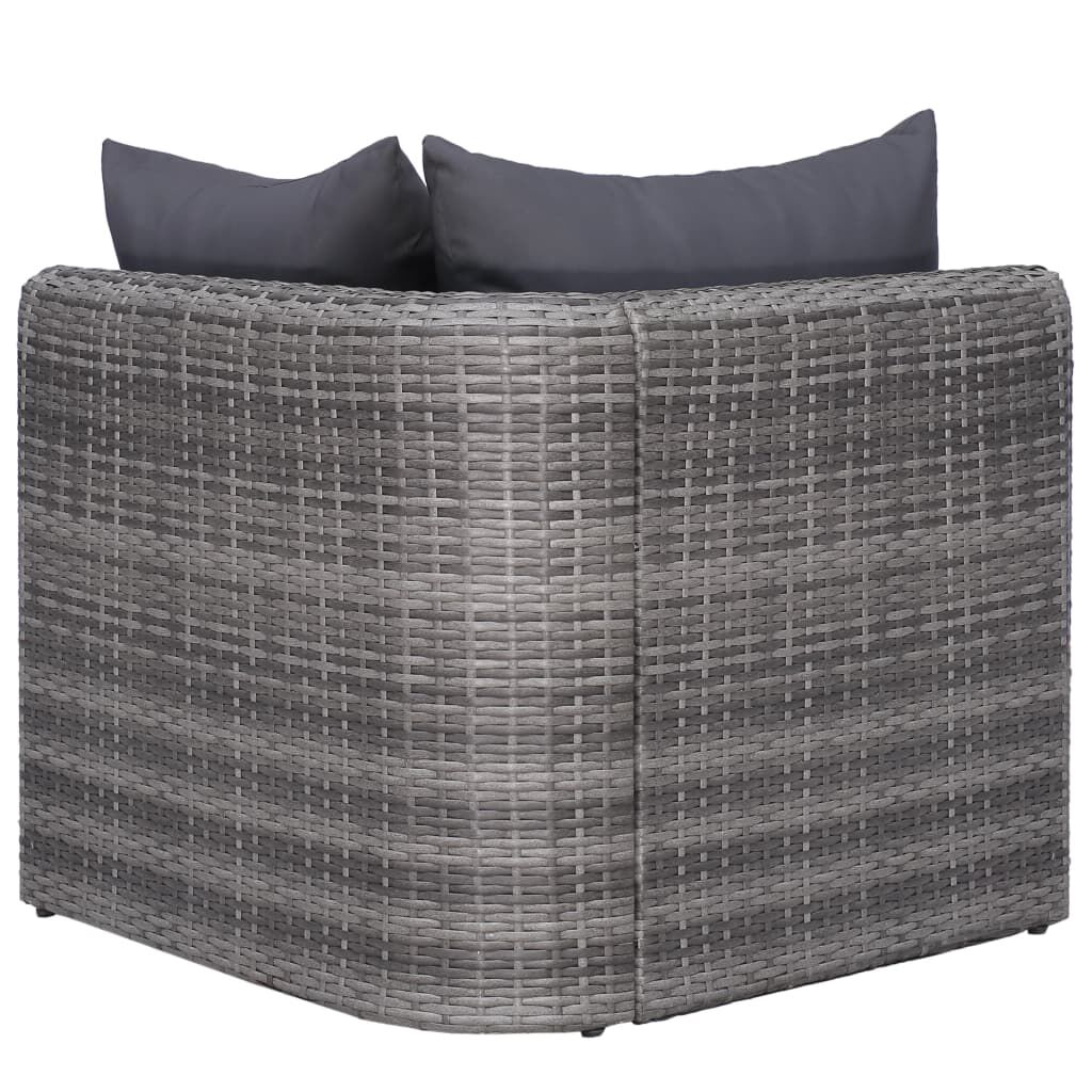 vidaXL 8 Piece Garden Lounge Set with Cushions Poly Rattan Grey