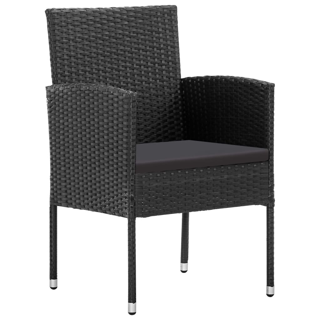 vidaXL 7 Piece Garden Dining Set Black