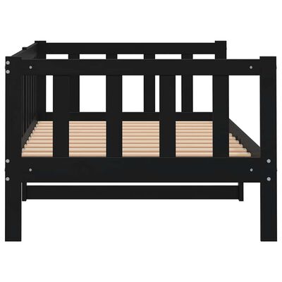 vidaXL Day Bed without Mattress Black Solid Wood Pine 90x200cm, black vidaXL Day Bed without Mattress Black Solid Wood Pine 90x200cm