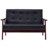 vidaXL 2-Seater Sofa Black Faux Leather