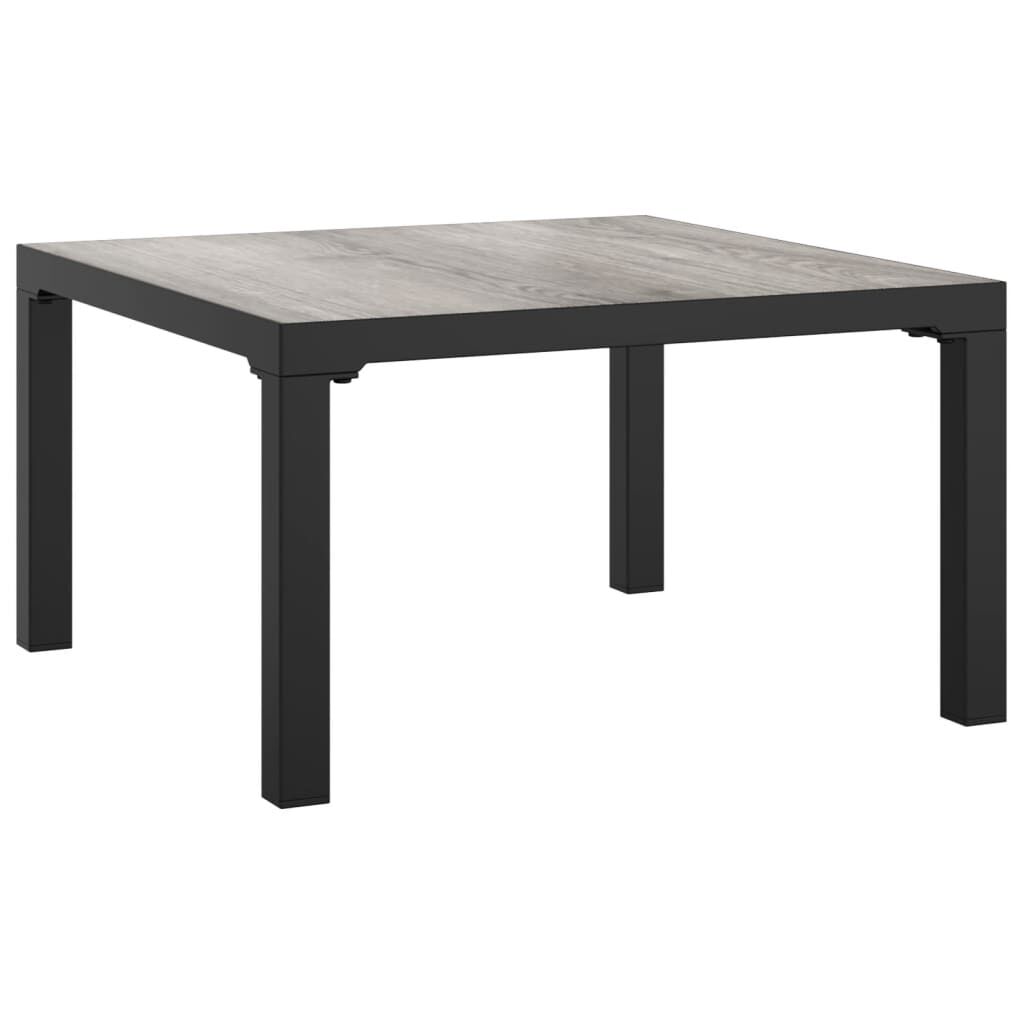vidaXL 8 Piece Garden Lounge Set Black and Grey Poly Rattan