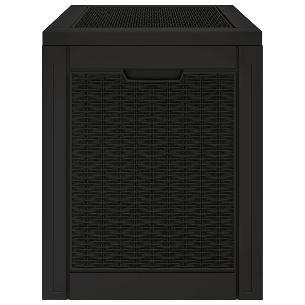 vidaXL Garden Storage Box Black 55.5x43x53 cm Polypropylene