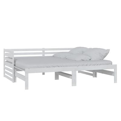 vidaXL Pull-out Day Bed without Mattress White 2x(90x200) cm