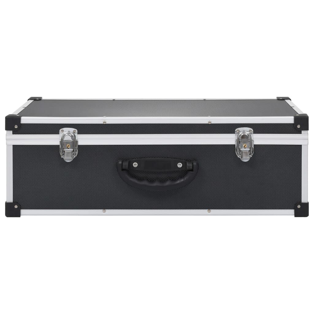 vidaXL CD Case for 80 CDs Aluminium ABS Black