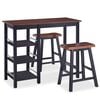 vidaXL Bar Set 3 Pieces MDF Black