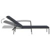 vidaXL Garden Sun Lounger with Cushion Poly Rattan Grey