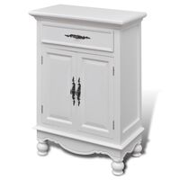vidaXL Wooden Cabinet with 2 Doors 1 Drawer White,  vidaXL Wooden Cabinet with 2 Doors 1 Drawer White