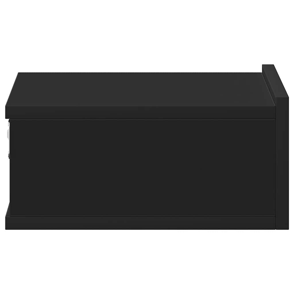vidaXL Floating Nightstands 2 pcs Black 40x30x15 cm Engineered Wood