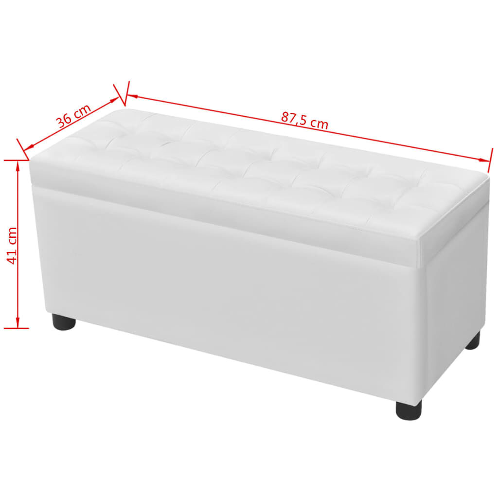 vidaXL Storage Ottoman Artificial Leather White