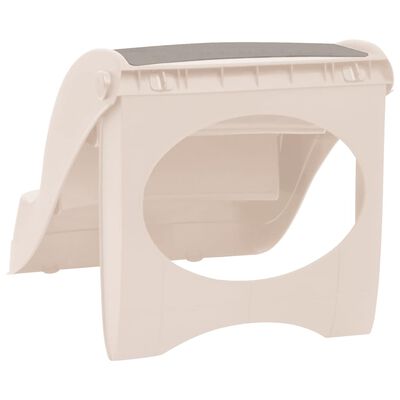 vidaXL Folding 3-Step Dog Stairs Cream 50x38x38 cm Plastic, cream vidaXL Folding 3-Step Dog Stairs Cream 50x38x38 cm Plastic