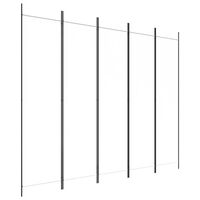 vidaXL 5-Panel Room Divider White 250x200 cm Fabric