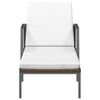 vidaXL Garden Sun Lounger with Cushion Poly Rattan Brown