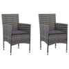 vidaXL 3 Piece Garden Dining Set Grey Poly Rattan and Acacia Wood