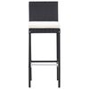 vidaXL 9 Piece Outdoor Bar Set Poly Rattan and Acacia Wood Black