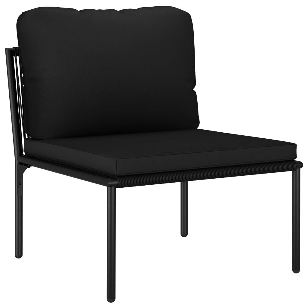 vidaXL 8 Piece Garden Lounge Set with Cushions Black PVC