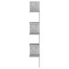 vidaXL Wall Corner Shelf Concrete Grey 20x20x127.5 cm Engineered Wood