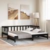 vidaXL Pull-out Day Bed without Mattress Black 2x(90x200)cm
