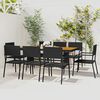 vidaXL 9 Piece Outdoor Dining Set Poly Rattan Black