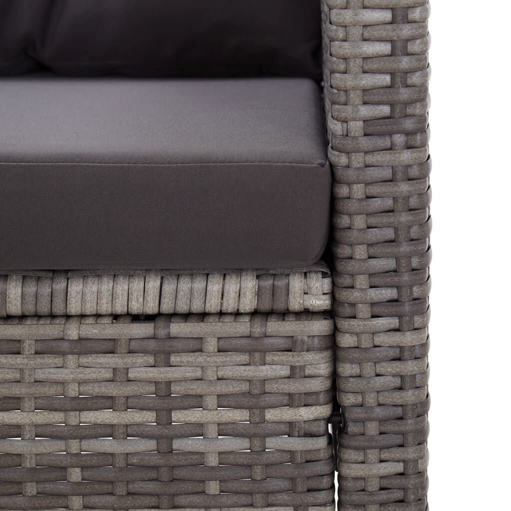 vidaXL 6 Piece Garden Sofa Set with Cushions Poly Rattan Dark Grey